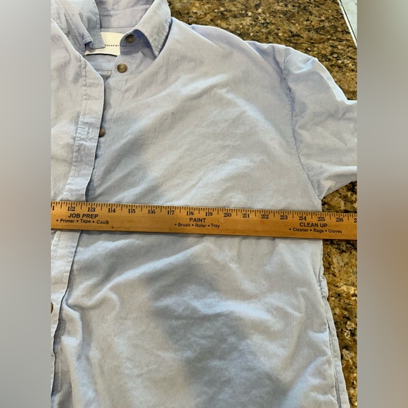 king & tuckfield open back blue corduroy oversized tunic shirt w pockets small - Picture 6 of 7